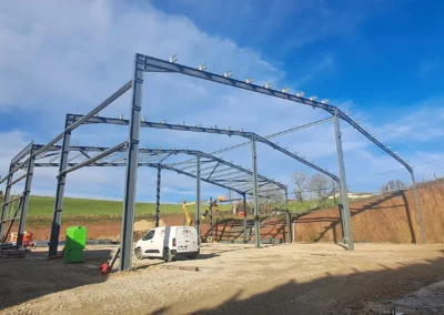 Charpente métallique du hangar agricole GAEC d’Annat